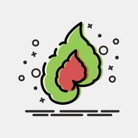 Icon begonia. Plant leaves elements. Icon in MBE style. vector