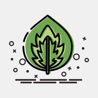 Icon calathea. Plant leaves elements. Icon in MBE style. vector