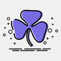 Icon oxalis. Plant leaves elements. Icon in MBE style. vector