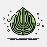 Icon peperomia. Plant leaves elements. Icon in MBE style. vector