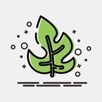 Icon rhaphidophora. Plant leaves elements. Icon in MBE style. vector