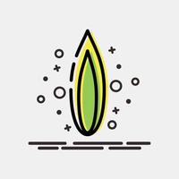 Icon sansevieria. Plant leaves elements. Icon in MBE style. vector