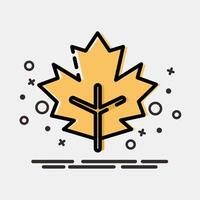 Icon maple. Plant leaves elements. Icon in MBE style. vector