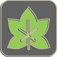 Icon grape. Plant leaves elements. Icon in embossed style. vector