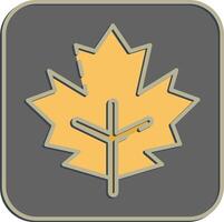 Icon maple. Plant leaves elements. Icon in embossed style. vector
