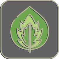 Icon calathea. Plant leaves elements. Icon in embossed style. vector