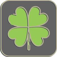 Icon clover. Plant leaves elements. Icon in embossed style. vector