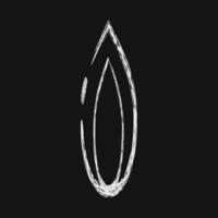 Icon sansevieria. Plant leaves elements. Icon in chalk style. vector
