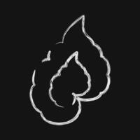 Icon begonia. Plant leaves elements. Icon in chalk style. vector