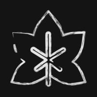 Icon grape. Plant leaves elements. Icon in chalk style. vector