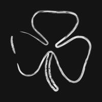 Icon oxalis. Plant leaves elements. Icon in chalk style. vector