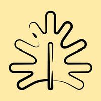 Icon philodendron. Plant leaves elements. Icon in hand drawn style. vector
