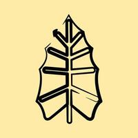 Icon alocasia. Plant leaves elements. Icon in hand drawn style. vector
