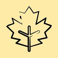 Icon maple. Plant leaves elements. Icon in hand drawn style. vector