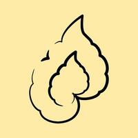 Icon begonia. Plant leaves elements. Icon in hand drawn style. vector