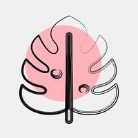 Icon monstera. Plant leaves elements. Icon in color spot style. vector