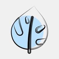 Icon epipremnum. Plant leaves elements. Icon in color spot style. vector