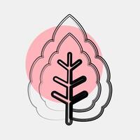 Icon miana. Plant leaves elements. Icon in color spot style. vector