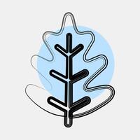 Icon oak. Plant leaves elements. Icon in color spot style. vector