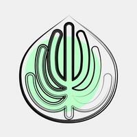 Icon peperomia. Plant leaves elements. Icon in color spot style. vector