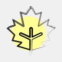 Icon maple. Plant leaves elements. Icon in color spot style. vector