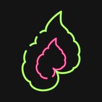 Icon begonia. Plant leaves elements. Icon in neon style. vector