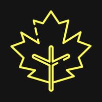 Icon maple. Plant leaves elements. Icon in neon style. vector