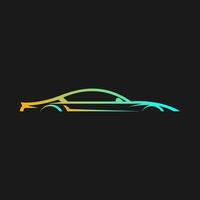 Super car line art gradient vector