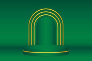 Abstract green color podium for product vector