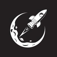 Rocket and moon vector