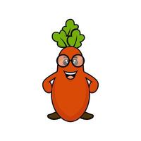 Carrot character illustration design vector