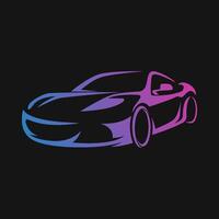 Super car gradient art design vector