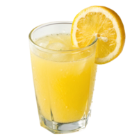 Refreshing Iced Lemon Juice Drink in a Glass with Lemon Wedge png