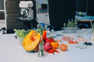 A table with various vegetables and fruits on it photo
