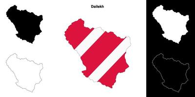 Dailekh district blank outline map set vector