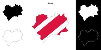 Jumla district blank outline map set vector