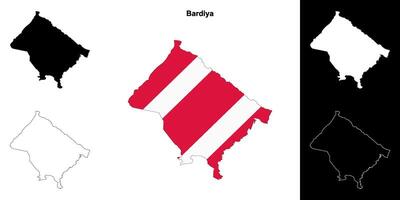 Bardiya district blank outline map set vector