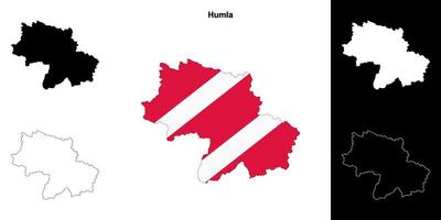 Humla district blank outline map set vector