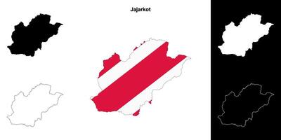 Jajarkot district blank outline map set vector