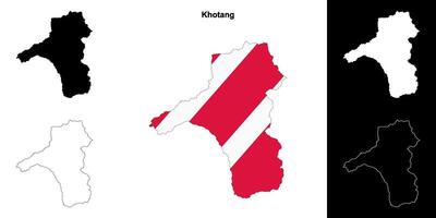 Khotang district blank outline map set vector