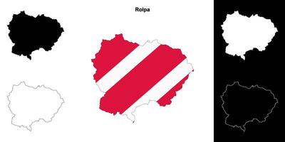 Rolpa district blank outline map set vector