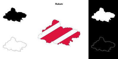Rukum district blank outline map set vector