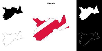 Rasuwa district blank outline map set vector