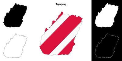 Taplejung district blank outline map set vector
