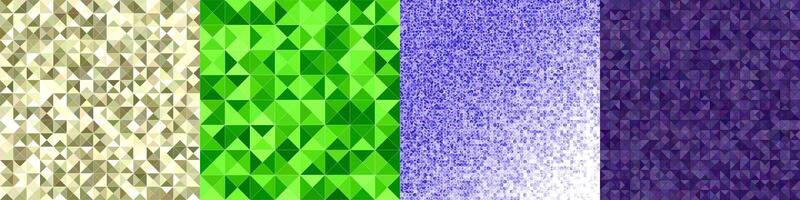 Abstract colored triangle background set vector