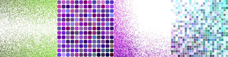 Colorful abstract square mosaic pattern background set vector