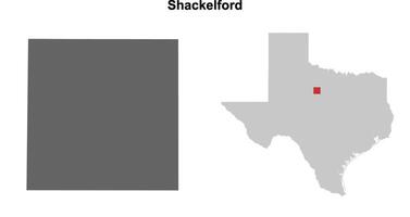 Shackelford County, Texas blank outline map set vector