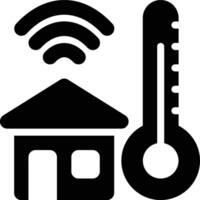 Smart Temperature, Control, Temperature Glyph Solid Icon vector