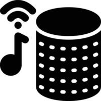 Smart Speaker, Voice Assistant, Smart Audio Glyph Solid Icon vector