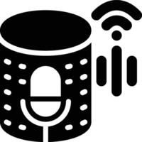 Voice Assistant, Voice Recognition, Smart Speaker Glyph Solid Icon vector